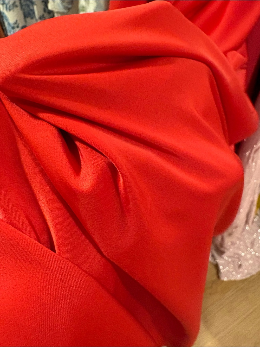 Strapless Two-Tone Fuchsia & Red Evening Dress - Picture 5 of 9